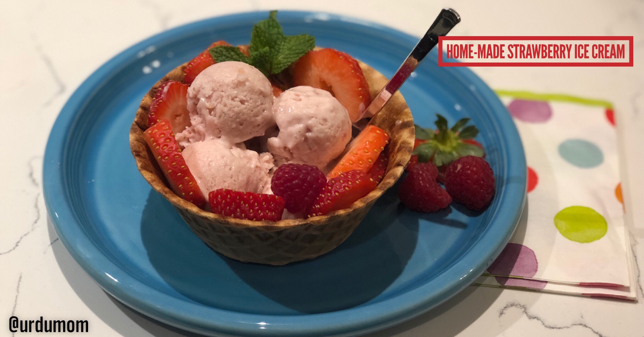 home-made strawberry icecream
